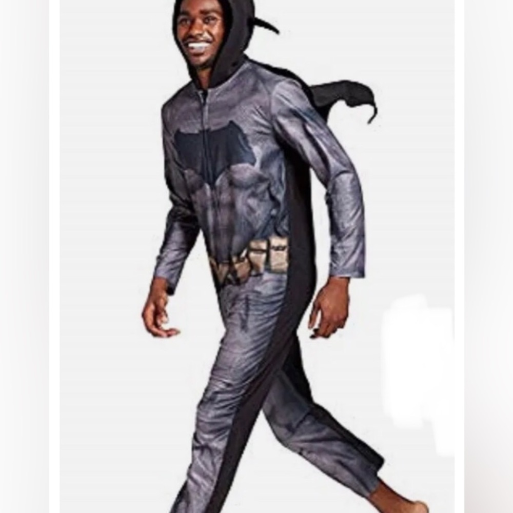 DC Comics Batman Vs Superman hooded union suit with removable cape zip front men
